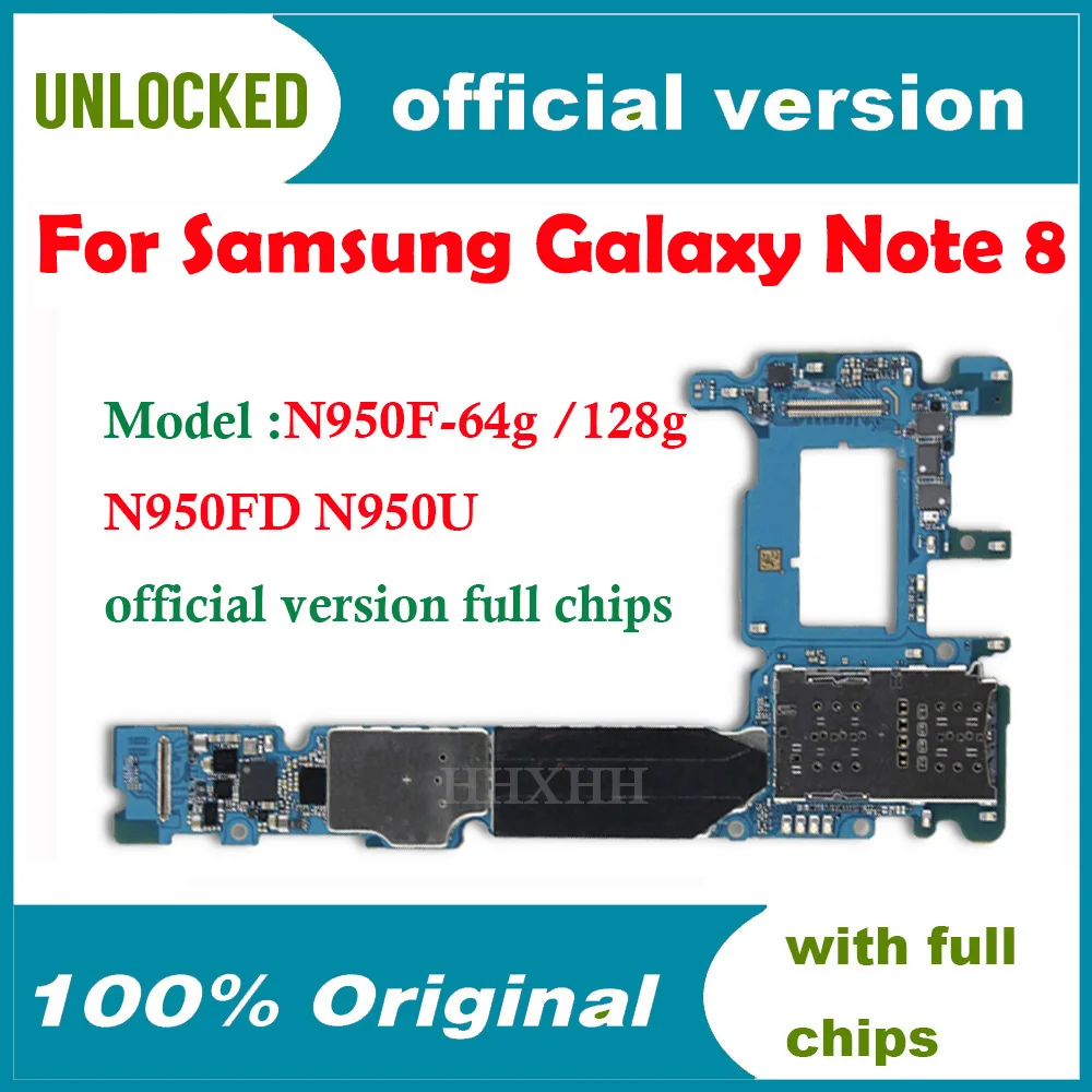 Протестированная разблокированная материнская плата для Samsung Note 8 N950F N950FD N950U с 64