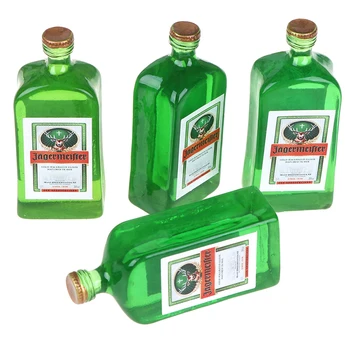 

4PCS 1/12 Mniature Simulation Liqueur Wine Bottle Model Mini Food Drink for Doll House Accessories Toy