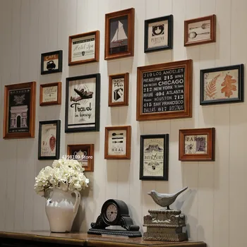 

American wood photo frame home design wedding gift photo frame wall decoration wooden photo frame set wall hanging photo frame