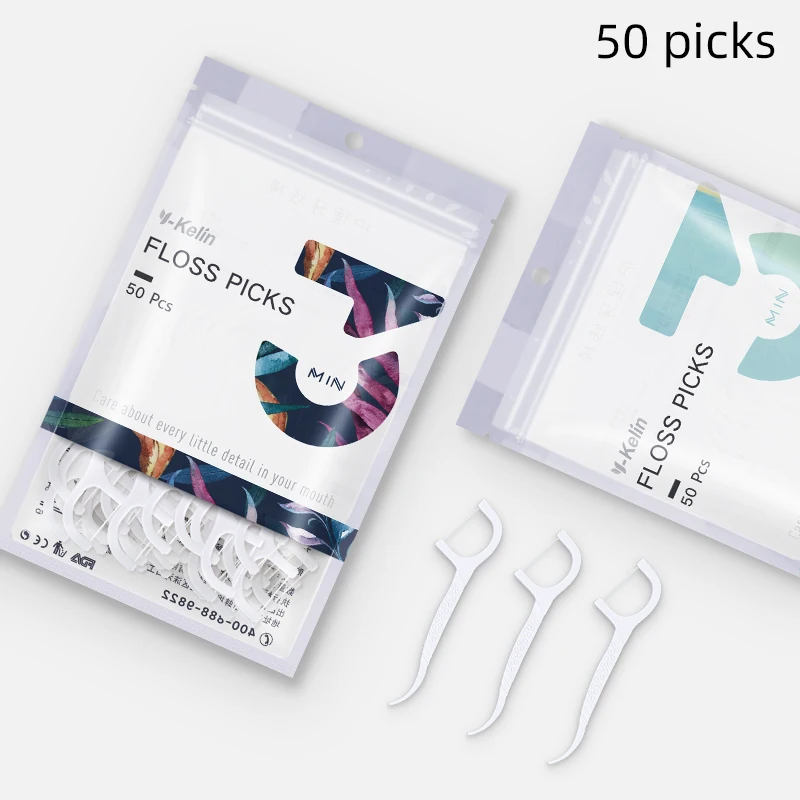 50 picks Новое поступление Y-Kelin зубная нить Зубочистки 50 шт. Зубной Флоссер семья пакет портативная зубочистка HMP волокно межзубные - Цвет: 50 picks