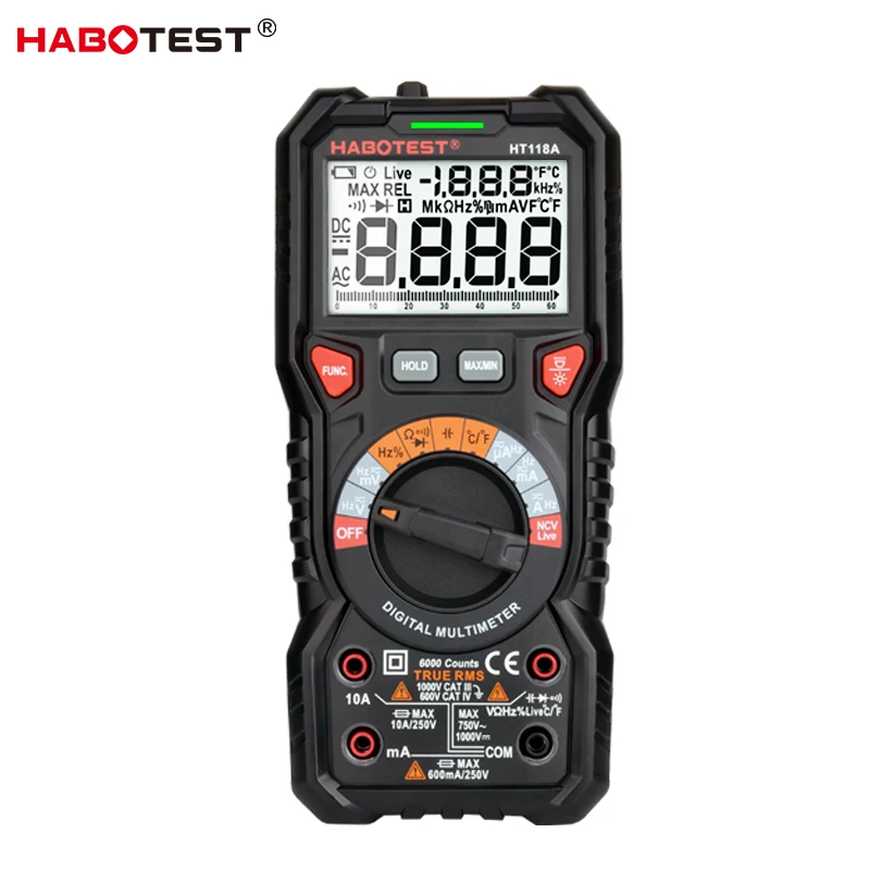 

Auto Ranging NCV Digital Multimeters AC/DC Voltmeter Ammeter Ohm Voltage Tester Multimetro Flash Back Light Screen HABOTEST