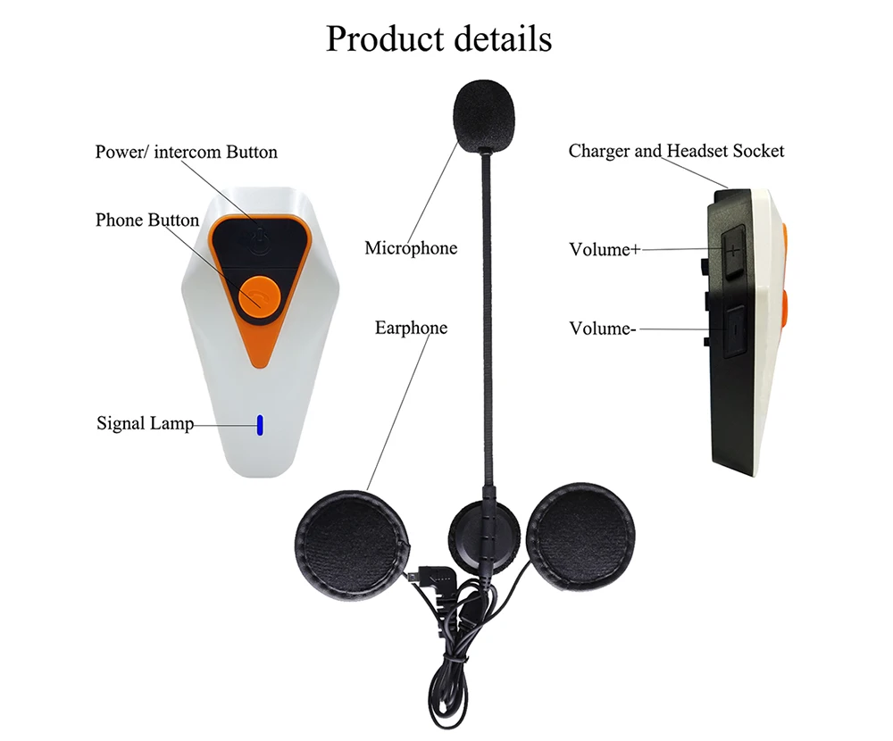 WT002 1000 м Универсальный мотоциклетный шлем портативный Bluetooth переговорные кнопки панель Водонепроницаемый солнцезащитный XQ-202