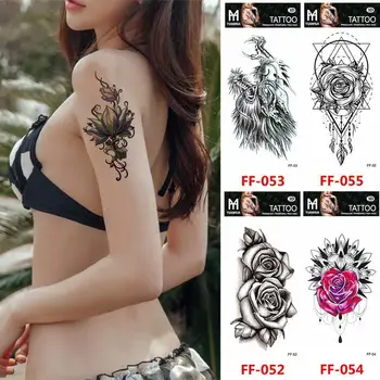 

Flower Sketch Tattoo Stickers Text Waterproof Tattoo Tattoo Stickers Stickers Simple Durable Fashion Personality And O5M3