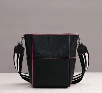 

MZORANGE 2018 New Brand Genuine Leather Bags Fashion Bucket Bag Shoulder Bags Designer Handbags High Quality Shopping Bags