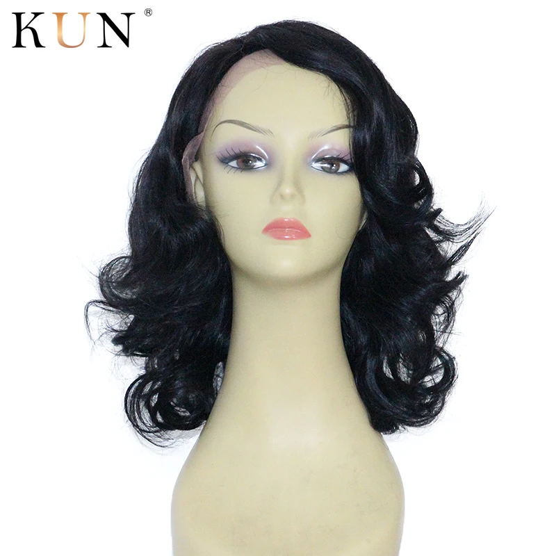 Short Human Hair Wigs Wavy 13x4 Bob Lace Front Glueless Brazilian None Wig Remy Pre Plucked | Шиньоны и парики