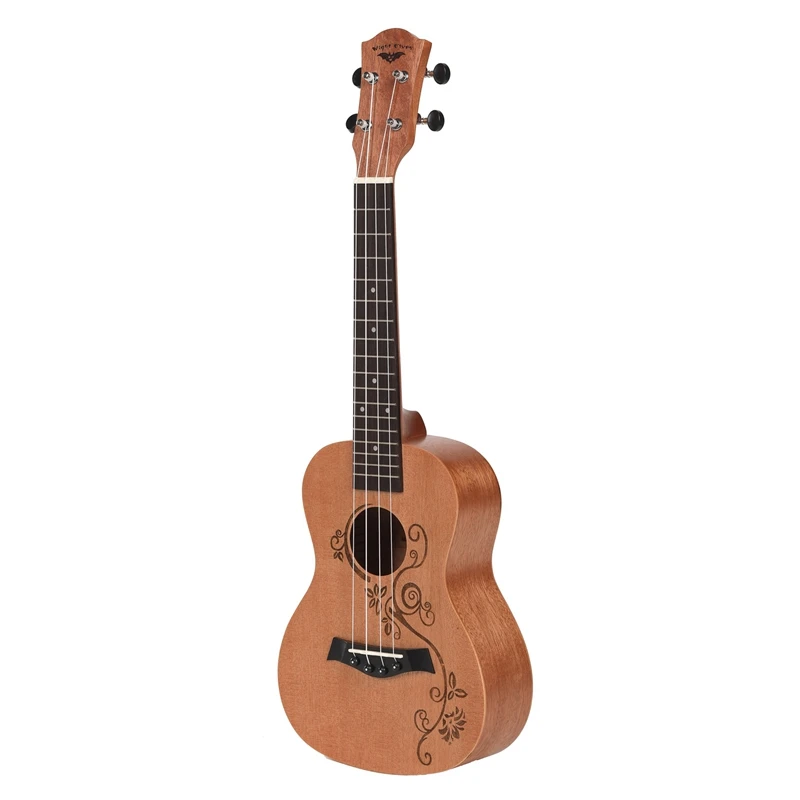 Концертная Гавайская гитара 23 дюймов УКУ 4 струны Гитара Гриф из красного дерева для детей взрослых, Цветочная лоза