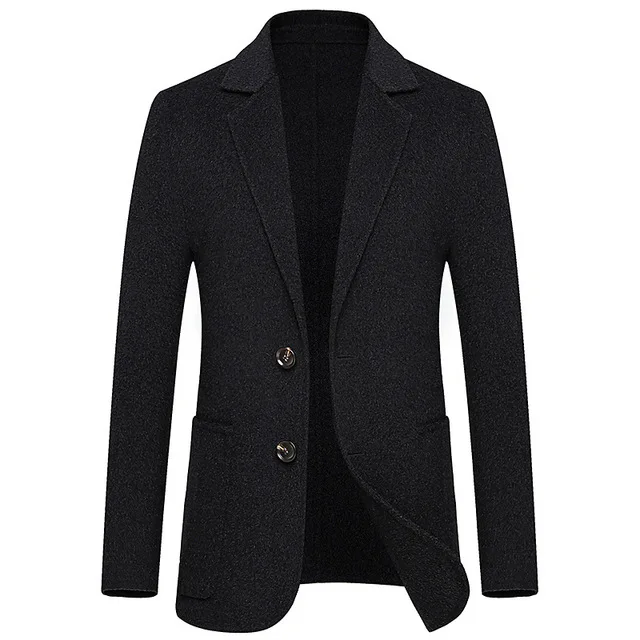 ICPANS, высокое качество, шерсть, пиджак, приталенный, деловой стиль, Повседневный, Смарт, пиджаки для мужчин,, весна, осень - Цвет: 84045 Black