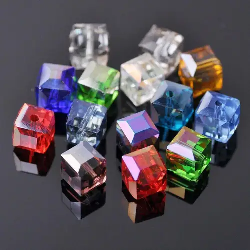 큐브 사각형 면 체코 크리스탈 유리 느슨한 공예 비즈, 쥬얼리 제작용 도매 로트, DIY 파트 1, 3mm, 4mm, 6mm, 8mm, 10mm 2