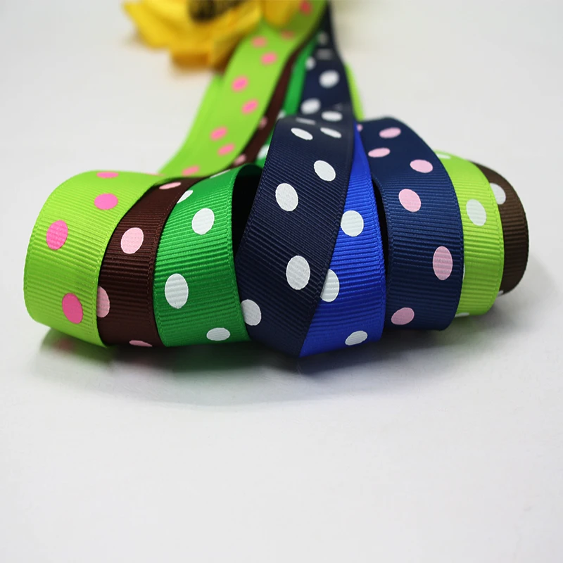 YAMA ленты в горошек с 2 точками 22 мм 100 ярдов/рулон полиэстер Grosgrain для поделок DIY