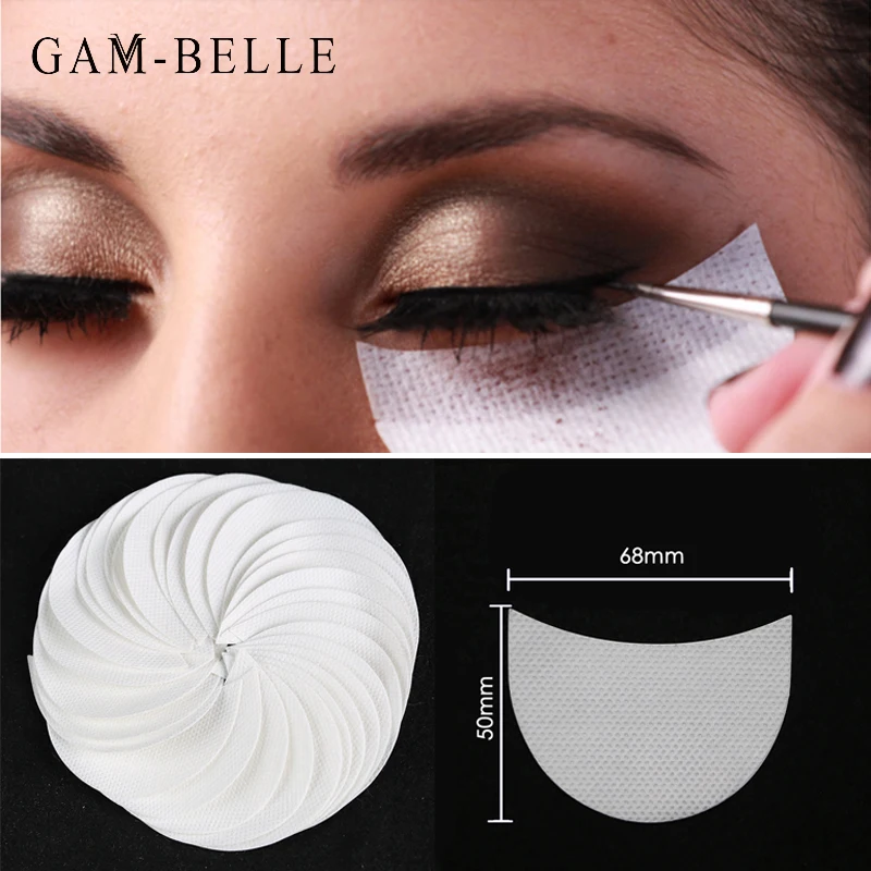 GAM-BELLE Beauty 100pcs Eyeshadow Shield Under Eye Patches Disposable Shadow Protector Stickers Pads Eyes Makeup Application | Красота и