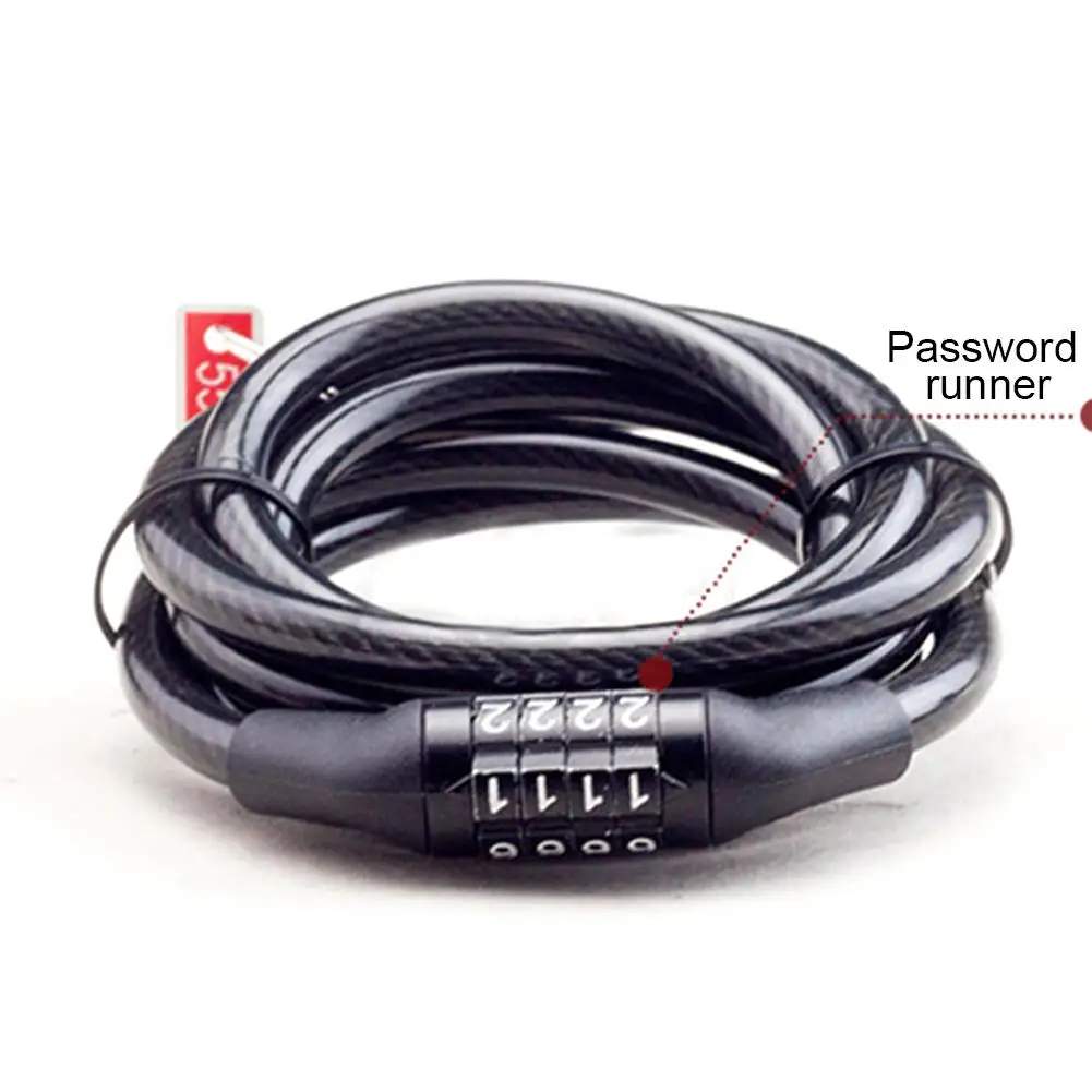 Bicycle Lock Motorcycle Motorcycle Mountain Bike Anti-theft Lock Steel Wire Lock, Steel Cable Lock, Password Lock, 4-bit Passwor