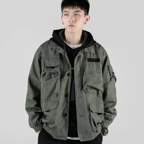 신상재킷 남성용 루즈 레트로 일본 재킷 M-5XL, 포켓 슈퍼 핫 툴링 코트, 캐주얼 패션, 2023 가을