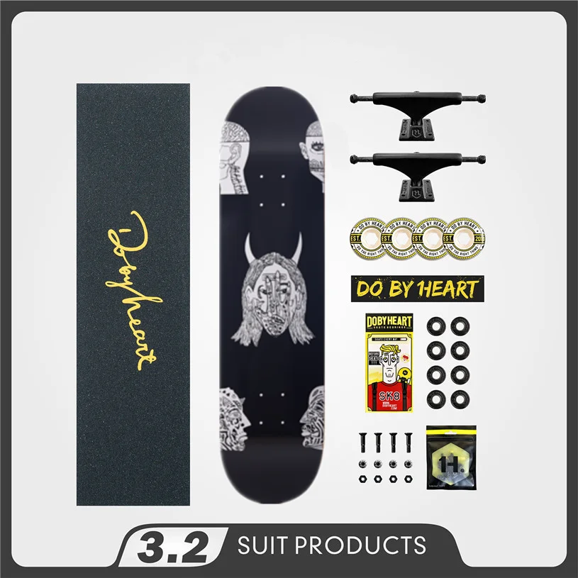 Скейтборд SK8ER полный скейтборд 8 0/8 25 &quot колеса 52 мм и грузовики 5 25&quot Pro аксессуары