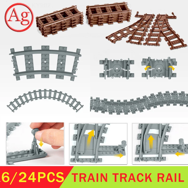 Technic Train гибкий рельс классический перекрестный прямой изогнутый строительный