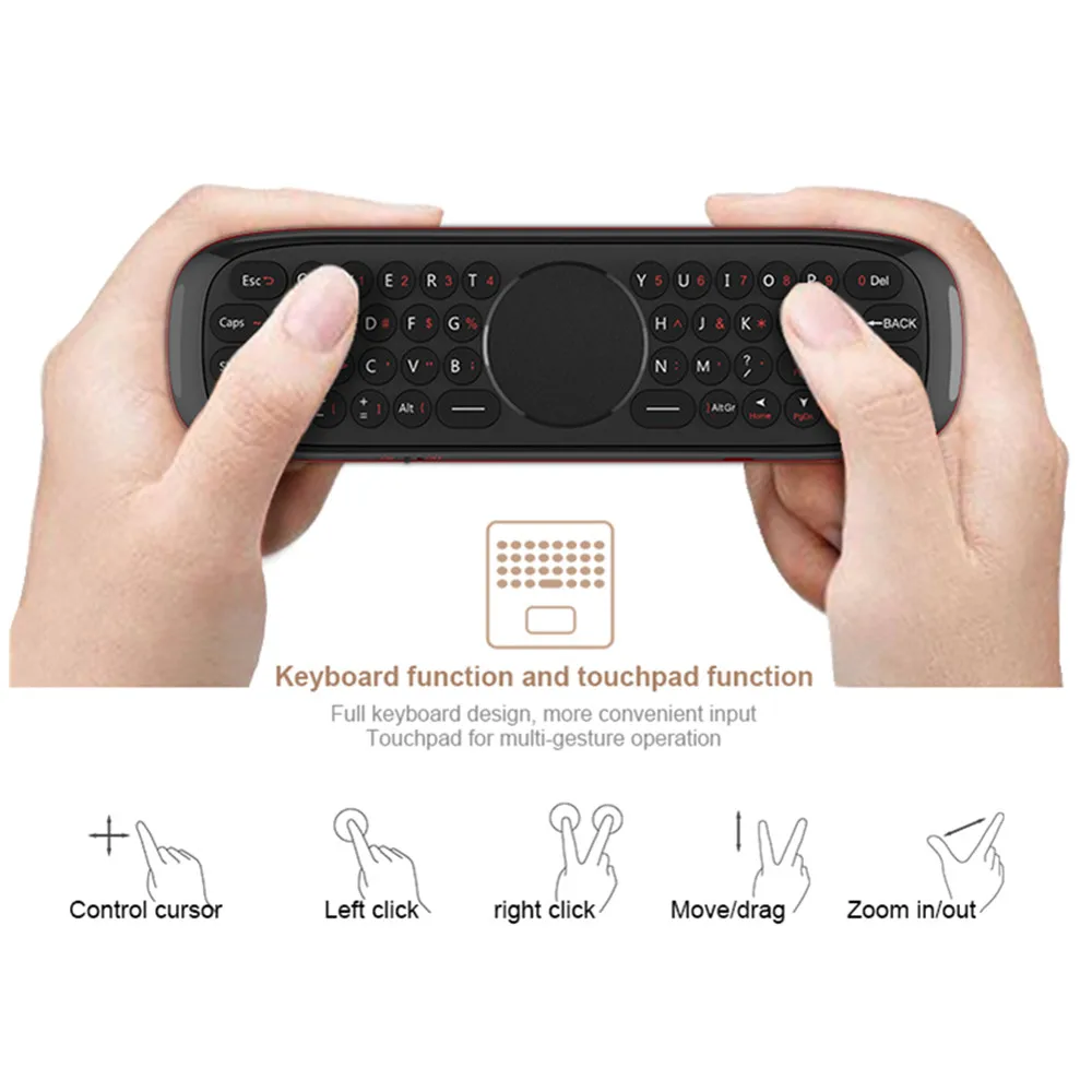 Голосовой пульт дистанционного управления W2 Air mouse Gyro Sensing беспроводная клавиатура Английская версия для Smart tv Box/mini PC Projecter pk G30 G10