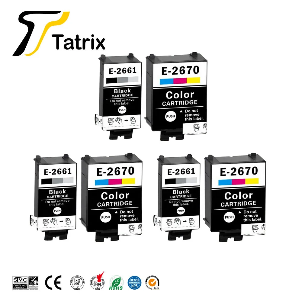 Tatrix для Epson T2661 T2670 T266 картридж совместимый с пигментом EPSON 266 267 принтера фактор WF100W