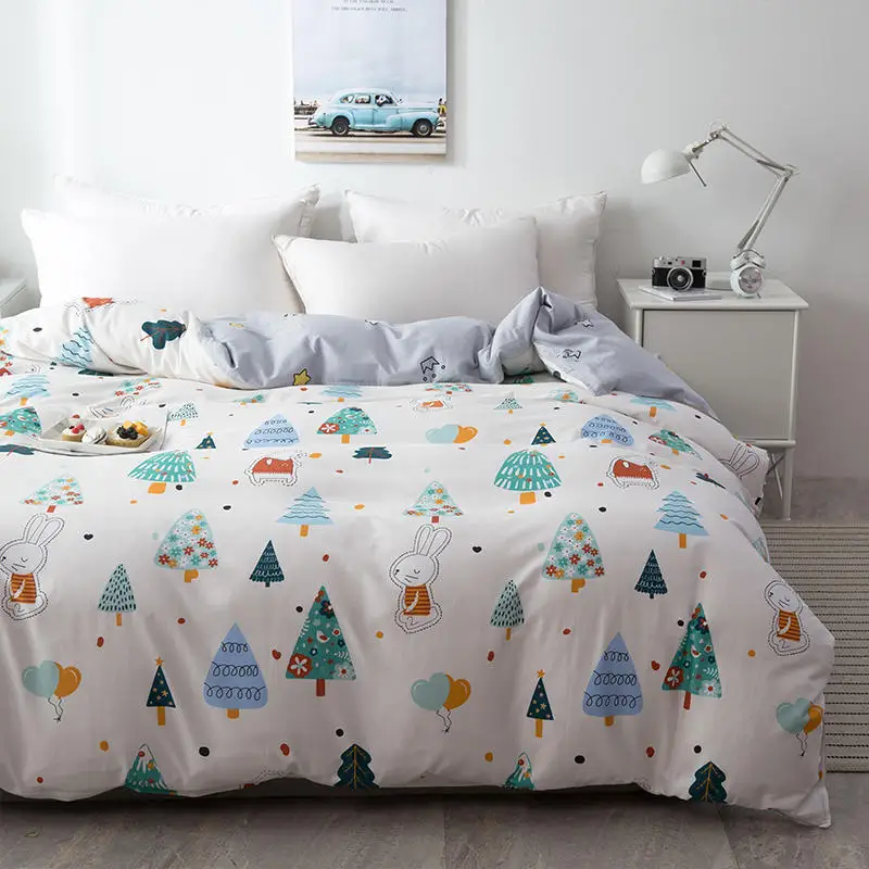 Скандинавский Зимний лес с принтом маленьких животных пододеяльник 100% хлопок