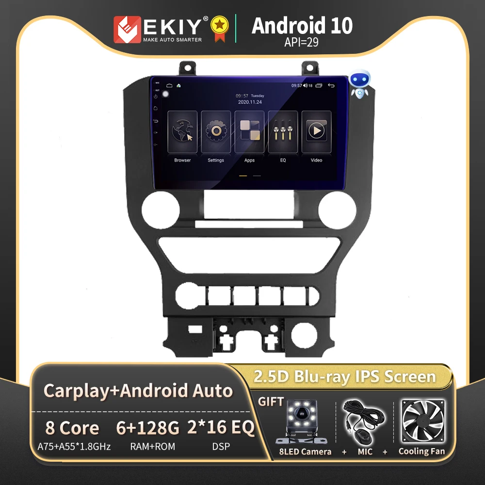 EKIY Android 10 0 автомобильное радио для Ford Mustang 2015-2019 мультимедиа авто стерео приемник