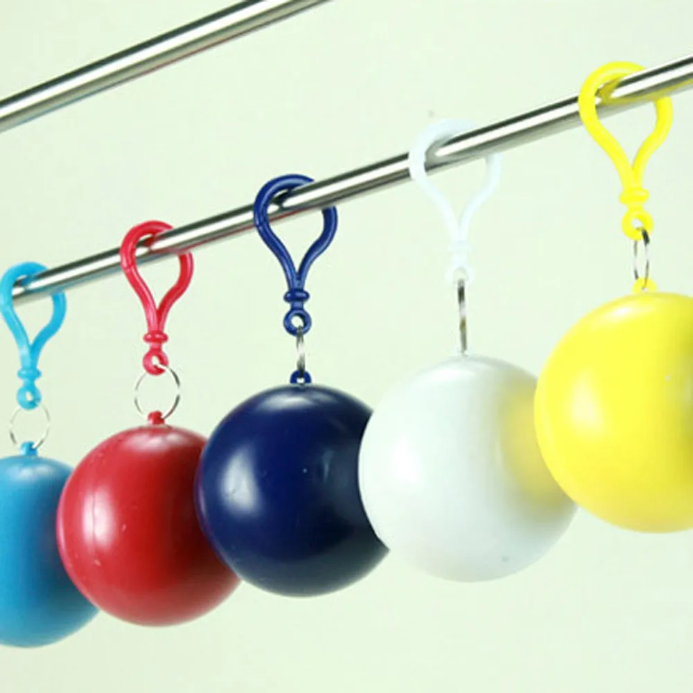 Portable Rain Ponchos Ball for Adults Disposable Extra Thick Emergency Waterproof Raincoat Colorful Poncho with Hook | Спорт и