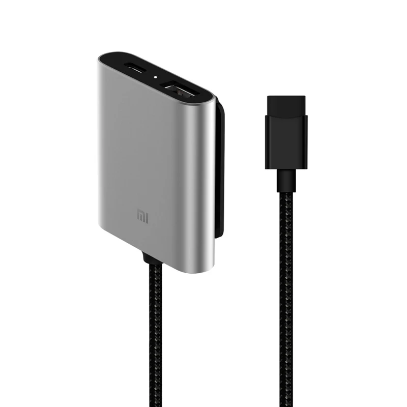 US $23.02 Original Xiaomi Car Charger Extended Accessory Extension Cord Cable QC30 Dual USB Fast Charging 2 Ports USBA USBC