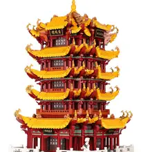 Новинка 01024 Creator серия желтый кран Модель башни строительные блоки Набор классические MOC Chinatown архитектурные игрушки для детей