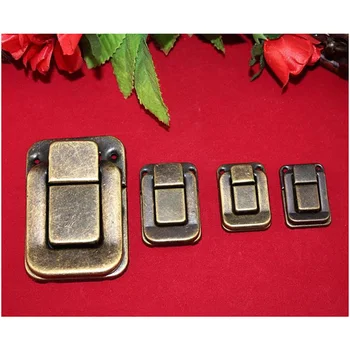 

Bronze Tone Antique Box Buckle Clasp Buckle Metal Square Vintage Wooden Wine Box Locked Buckles,10Sets