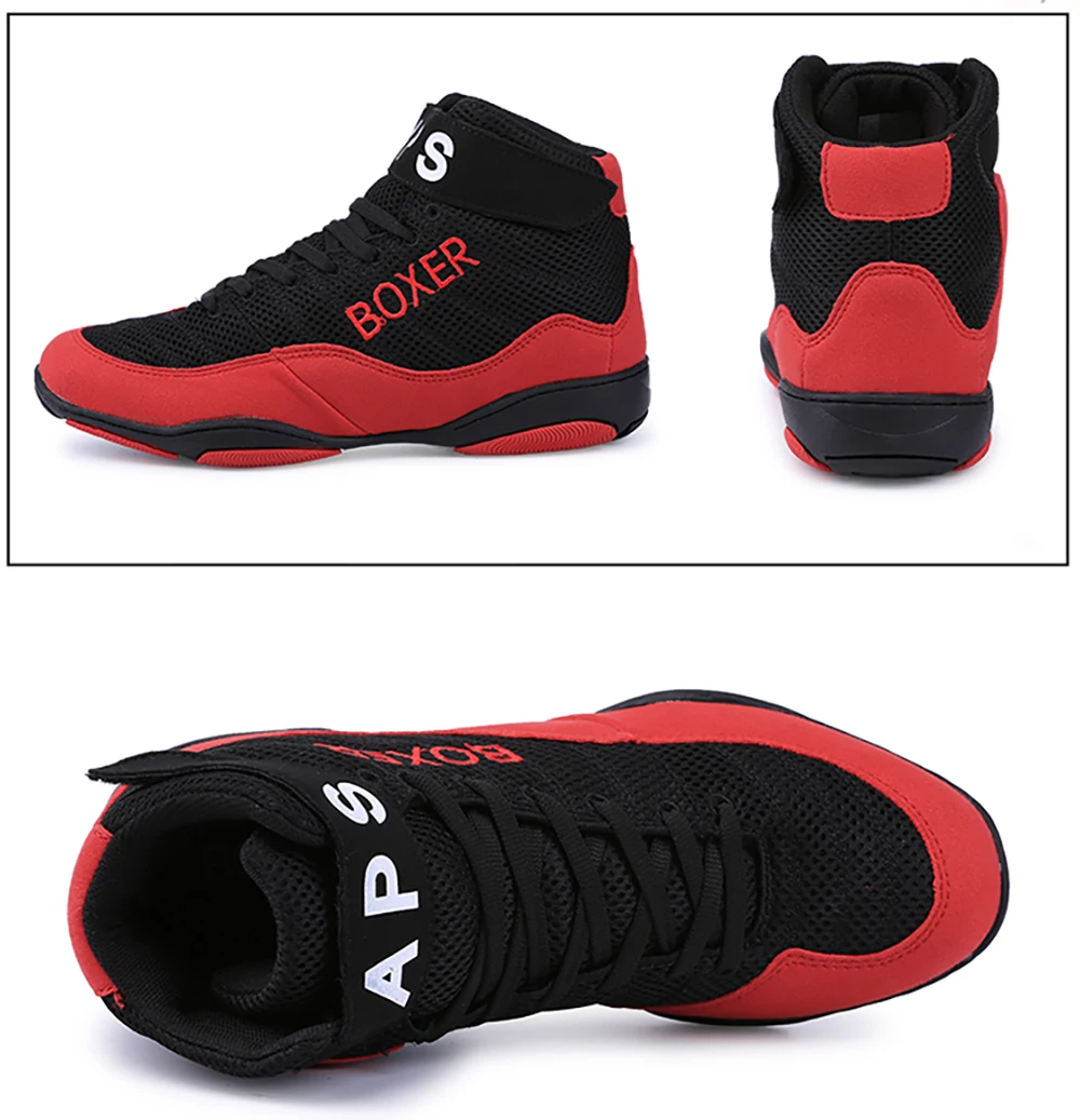 TaoBo, боксер, Мужская Профессиональная боксерская обувь для женщин, борцовская обувь, легкие мужские спортивные тренировочные кроссовки, подошва, шнуровка, размер