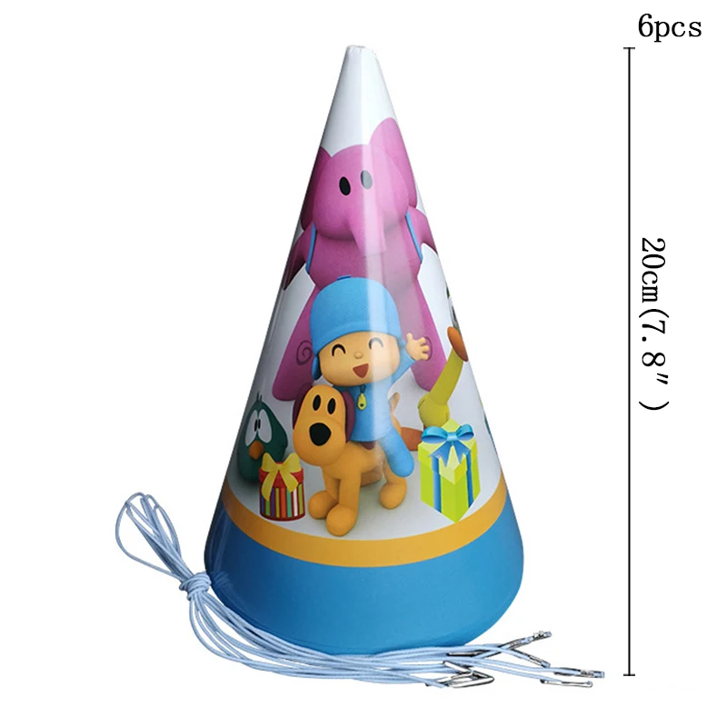 POCOYO вечерние принадлежности Детская тематическая вечеринка на день рождения украшения новорожденного ребенка душ продукты украшения одноразовые чашки - Цвет: hat-6pcs