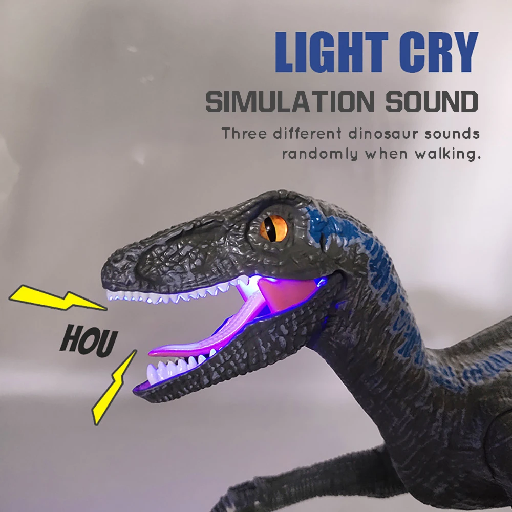 RC Dinosaur Raptor Robot electronic Intelligent 2.4G Remote Control Animals Music Light Toy Electric Toys For Children boys gift 4