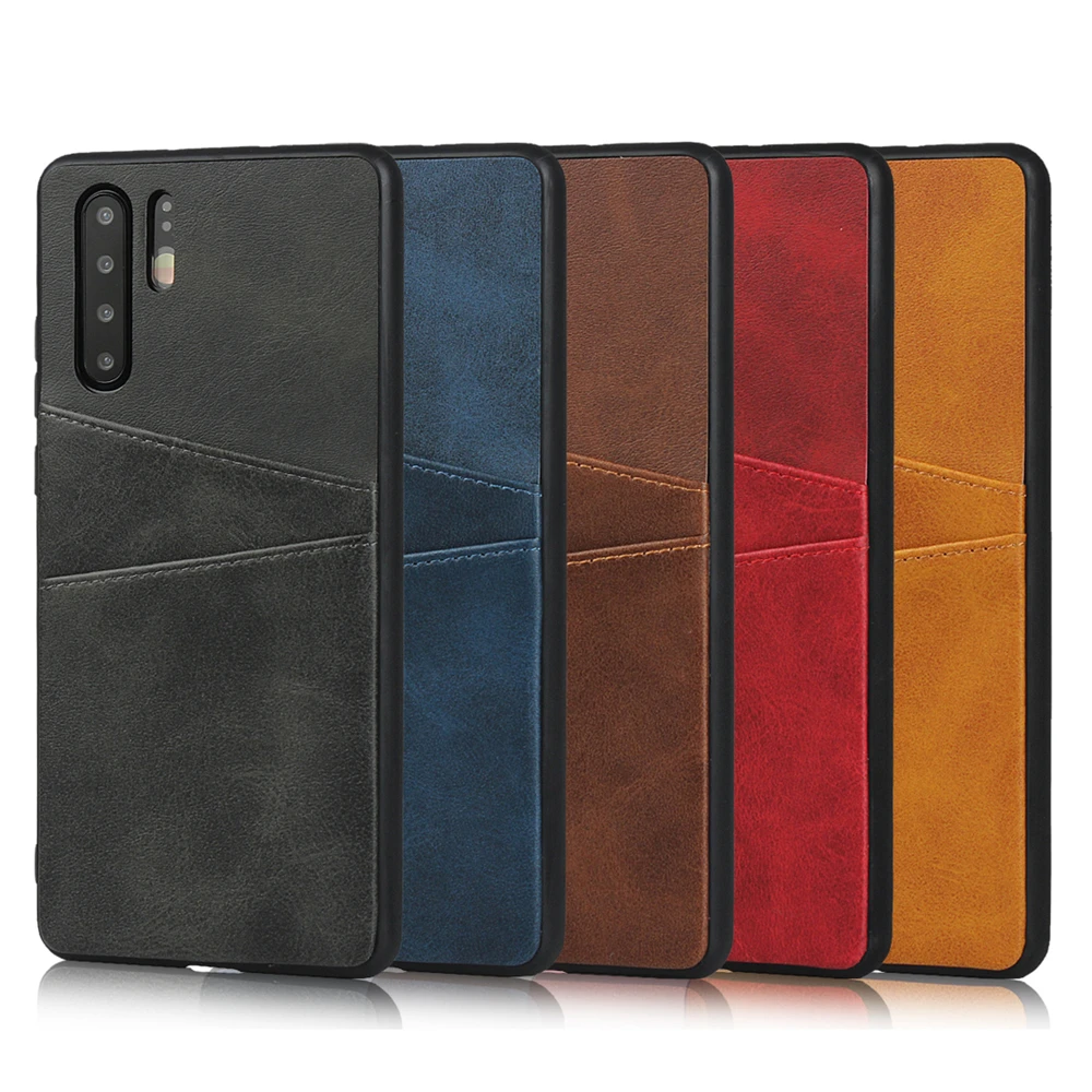 For Huawei P30 P20 Pro Lite Nova 3e Honor 9 TPU PU Mobile Phone Shell Calf Grain Back Insert Card Single Coque Fundas |