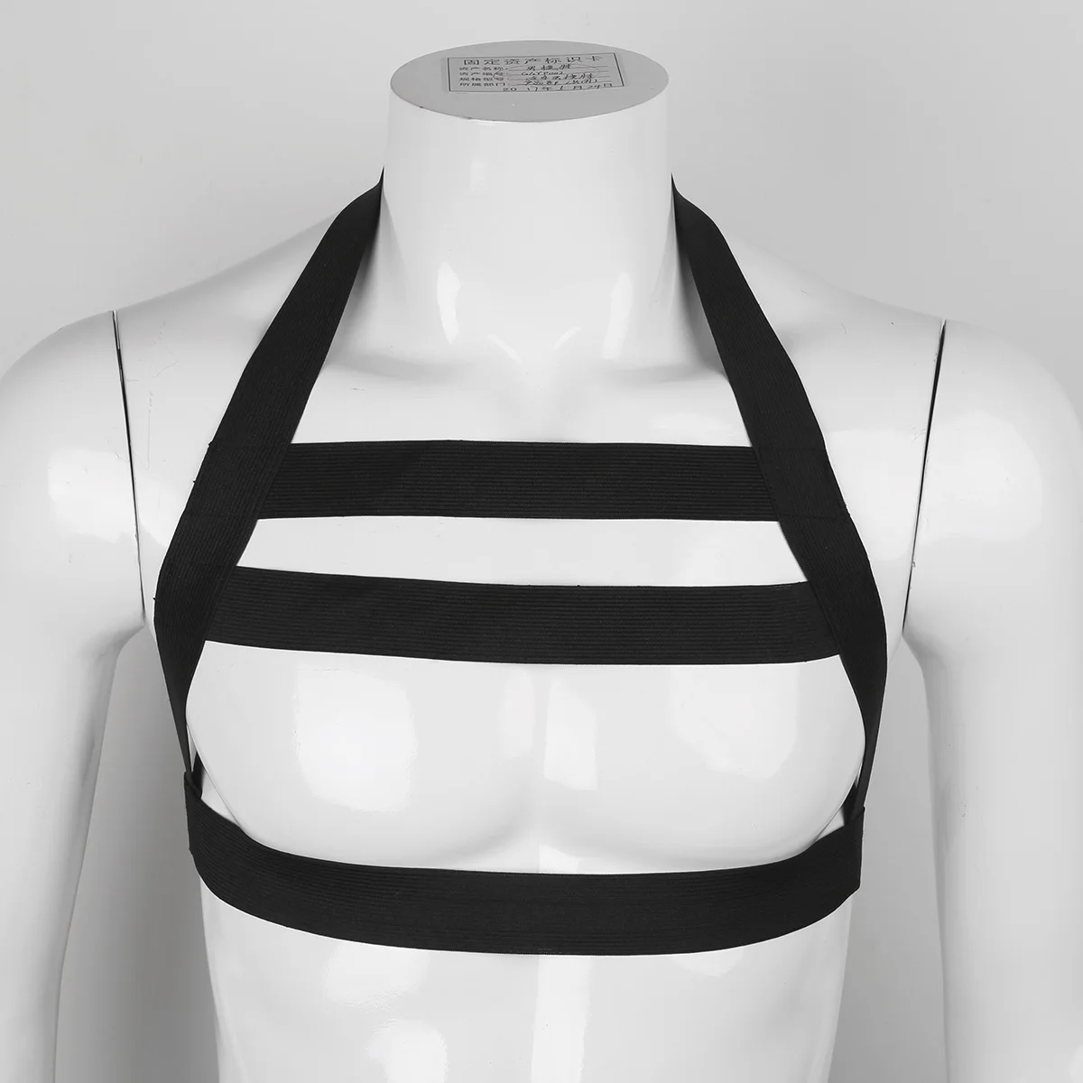 Sexy Men's Body Chest Harness Bondage Belt Halter Neck Wetlook Truly Men Lingerie Nylon Elastic Wide Straps Club Party Wear