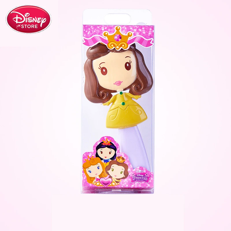 Belle Натуральная кожа с коробкой disney принцессы с героями мультфильма «Холодное сердце» расческа Рапунцель, Белль Белоснежки в стиле Анны и Эльзы щетка для волос для детей уход за волосами ребёнка - Цвет: Belle