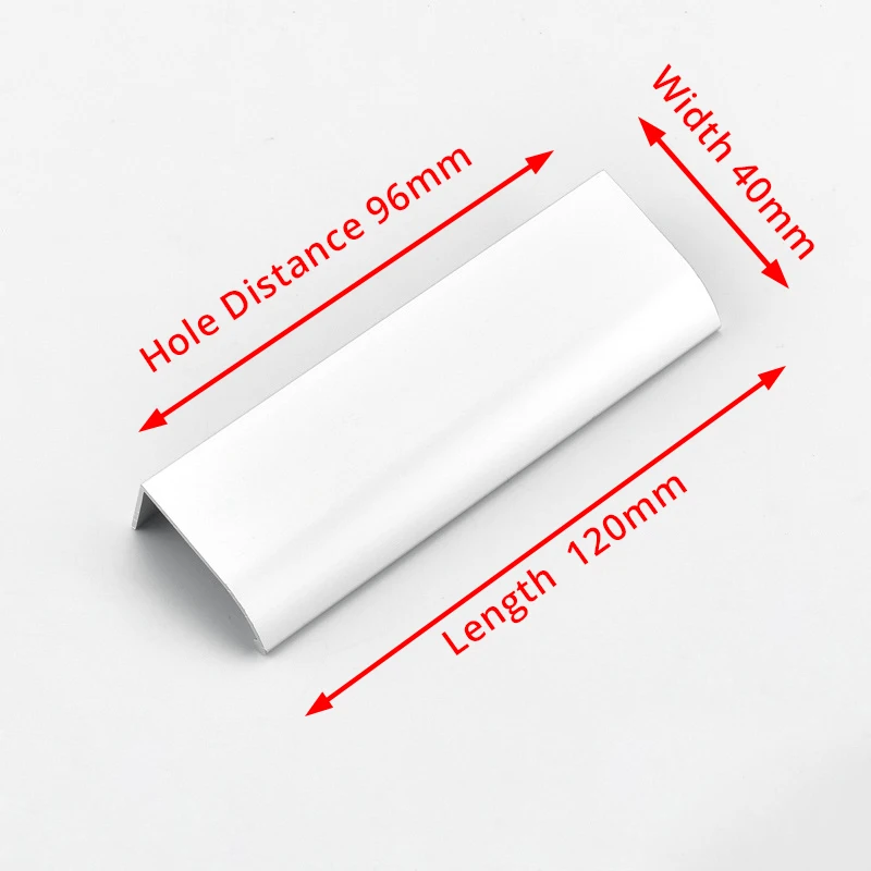KAK Черный Серебряный скрытые ручки шкафа цинковый сплав кухонный шкаф ручки для выдвижных ящиков двери спальни Оборудование Для Обработки мебели - Цвет: Silver Length 120mm