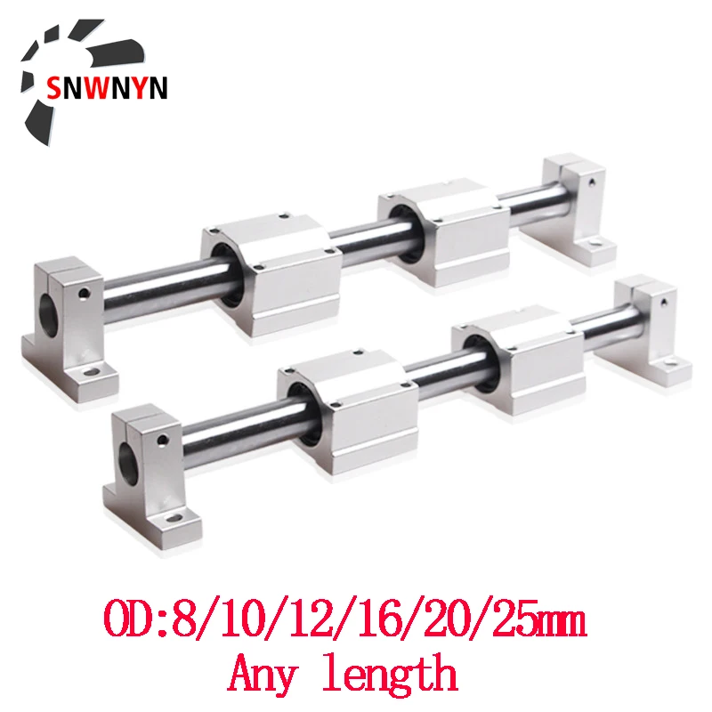 Produktbild von 2 Linearschäfte Mit Gewinde – Ø12mm, M5x10mm, 100mm Länge, Verchromt, Aus Kohlenstoffstahl