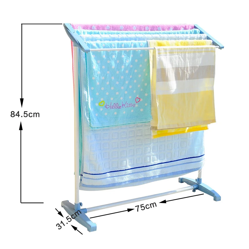 BYN Sky Blue Floor Standing Cloth Towel Laundry Rail Rack Trouser Holder Dry Hanging Rod Rack for B - 32802819846  BYN Sky Blue Floor Standing Cloth Towel Laundry Rail Rack Trouser Holder Dry Hanging Rod Rack for B - 32802819846