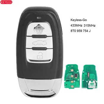 

KEYECU Keyless-Go Smart Remote Key 3 Buttons 315MHz / 433MHz for Audi Q5 A4L 8T0 959 754 J