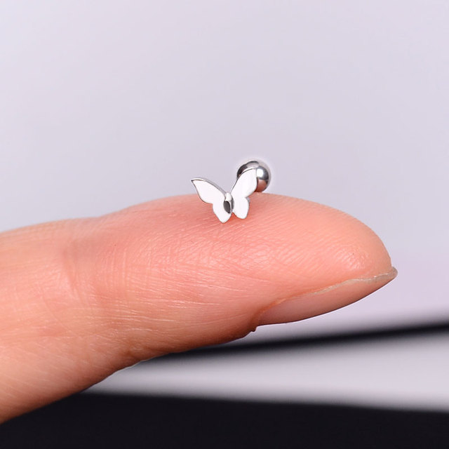 Stainless Steel Mini Stud Earrings Butterfly Snake Stars Helix Cartilage Tragus Labret Lobe Ear Piercing Jewelry