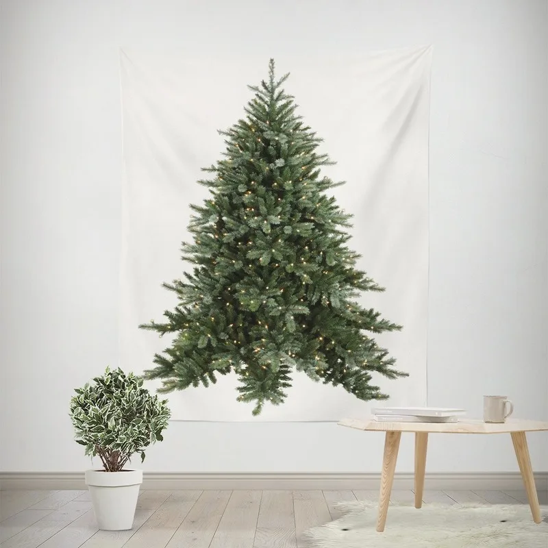 Настенный гобелен с принтом Зеленой Елки пляжный хиппи чехол скатерть для