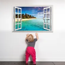 Внешняя торговля стиль окна свежий Средиземноморский стиль приморский пляж наклейки на стену спальня гостиная декоративная живопись для комнаты DLX