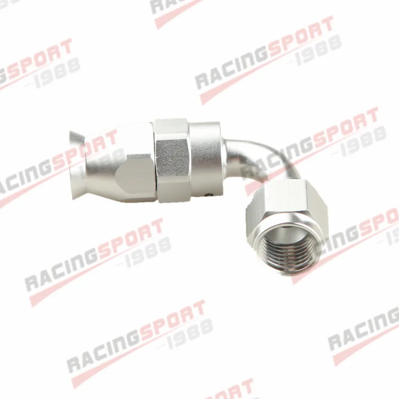 

6AN AN6 90 Degree Reusable Swivel PTFE Hose End Fitting Silver