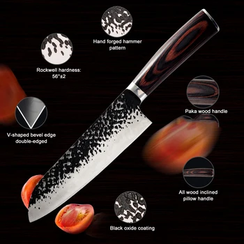 

Kitchen Knife Chef Knives Japanese 7CR17 440C High Carbon Stainless Steel Sharp Meat Cleaver Knife Cutter Set