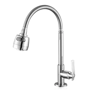 

Kitchen faucet vegetable basin faucet single cold quick open faucet universal swivel faucet