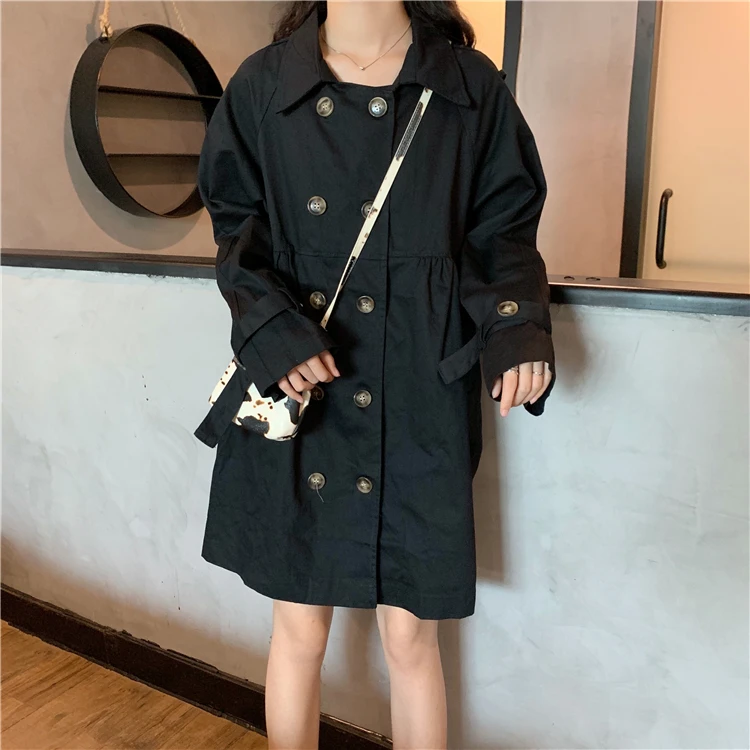 Control 75 [Photo Shoot+ Quality Inspection+ Net Price] 0702 Winter Versatile Loose-Fit GIRL'S Shirt Double Breasted Trench Co