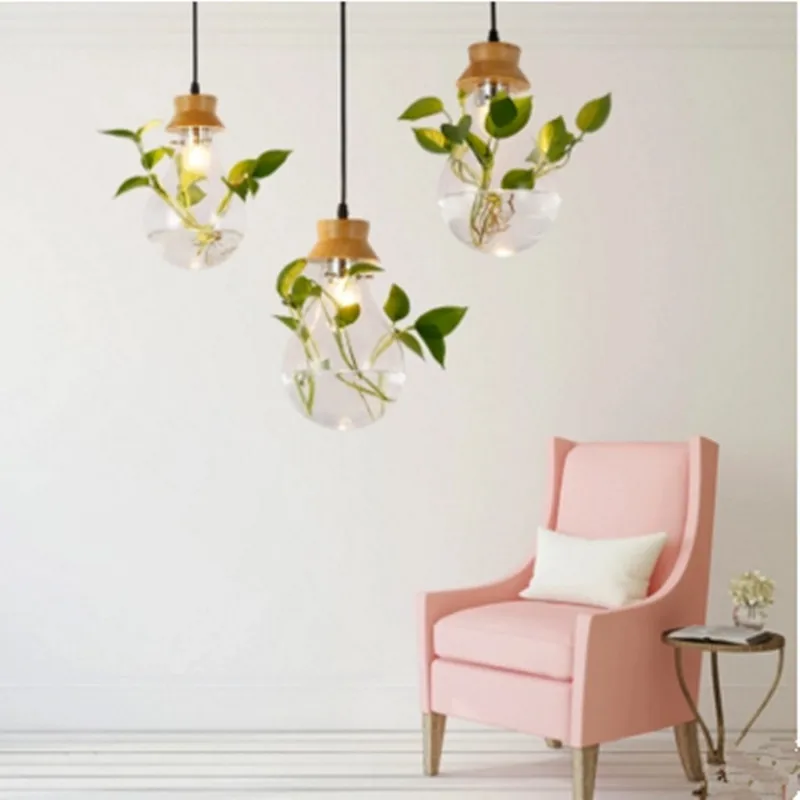 Billig Moderne Pastoralen Design Anlage anhänger leuchtet einfache esszimmer wohnzimmer studie cafe art decor glas hanglamp