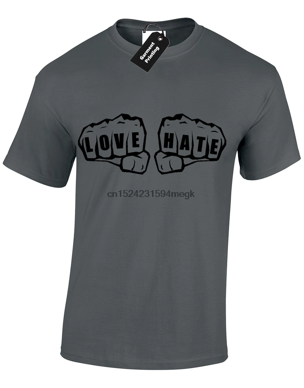 LOVE HATE TATTOO MENS T-SHIRT COOL RETRO HOOLIGAN FOOTBALL TERRACES TRIM TRAB | Мужская одежда