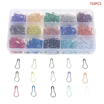 

750pcs/box Calabash Gourd Shape Metal Security Safety Pins Clips Knitting Stitch Marker Tag Pin Q6PA