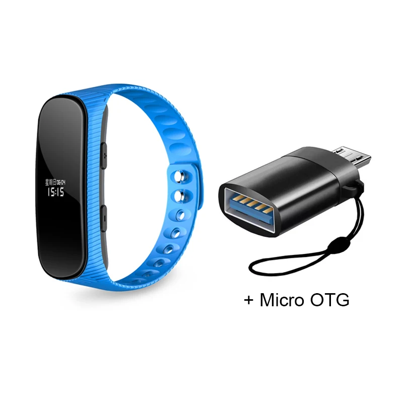 Blue Micro STTWUNAKE диктофон аудио мини звук Профессиональный микро цифровой активированный часы браслет MP3 - Цвет: Blue Micro
