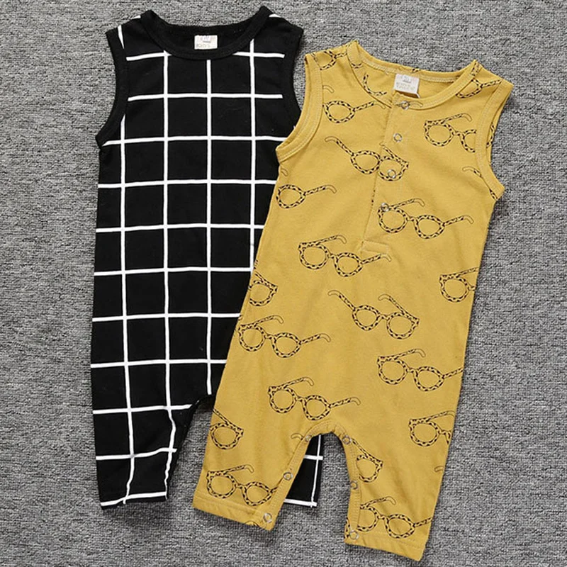Summer New Toddler Boys Clothes Sleeveless Long Romper Pattern Print Jumpsuit Playsuit Sunsuit Baby Newborn Casual Kids |