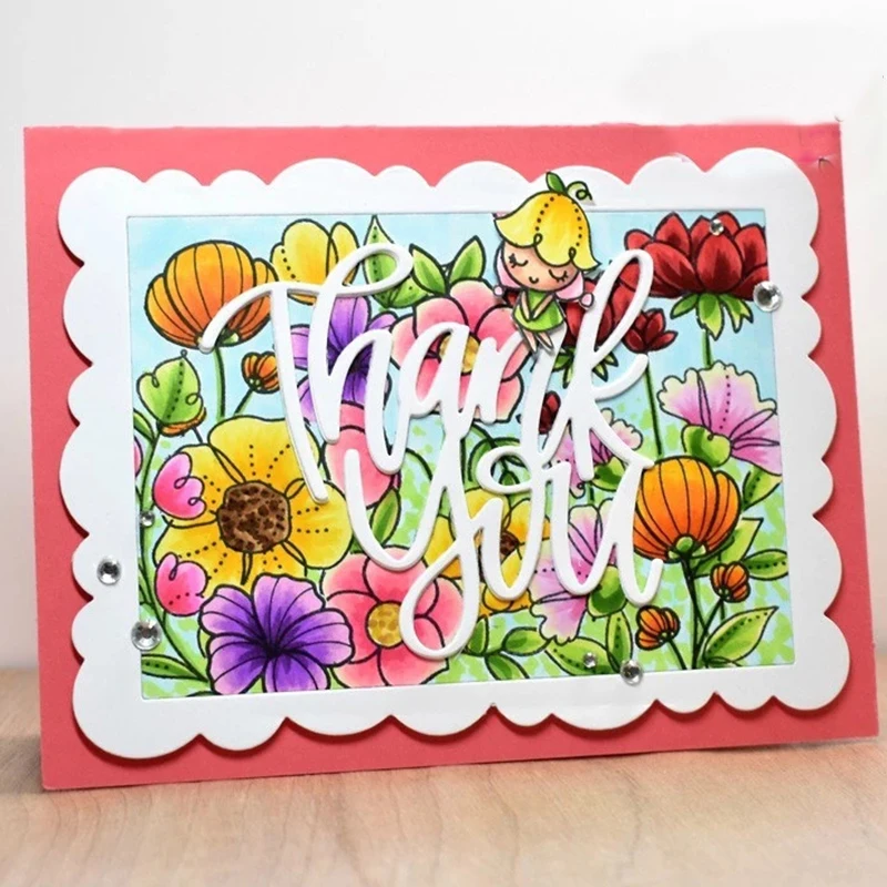 Металлические Вырубные штампы с надписью Thank you фон для скрапбукинга рукоделие