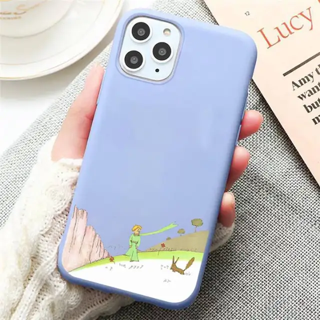 Cartoon Little Prince Phone Case Candy Color Blue for iPhone 11 12 pro XS MAX 8 7 6 6S Plus X 5S SE 2020 XR a8